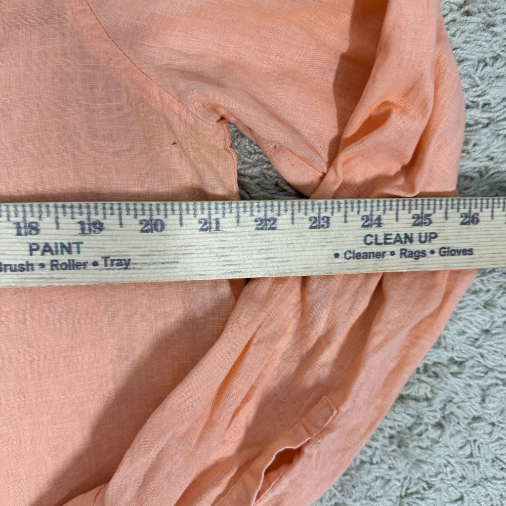 Gap Easy Shirt Orange Linen Blend Long Sleeve Button Up Shirt Women's M Coastal - Picture 7 of 9
